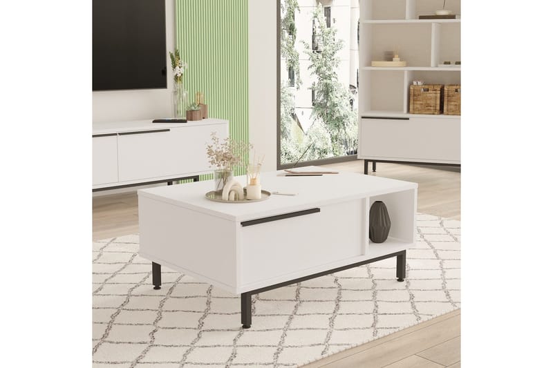 Manku Sofabord 90 cm, Hvit