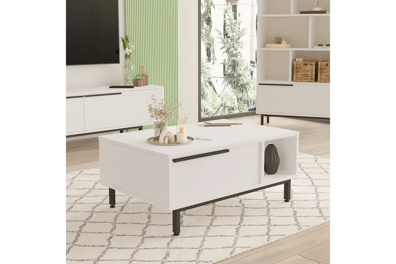 Manku Sofabord 90 cm, Hvit