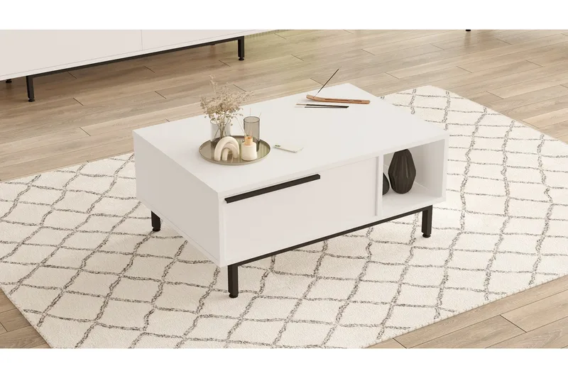 Manku Sofabord 90 cm - Hvit - Møbler - Bord - Sofabord