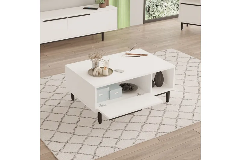 Manku Sofabord 90 cm - Hvit - Møbler - Bord - Sofabord