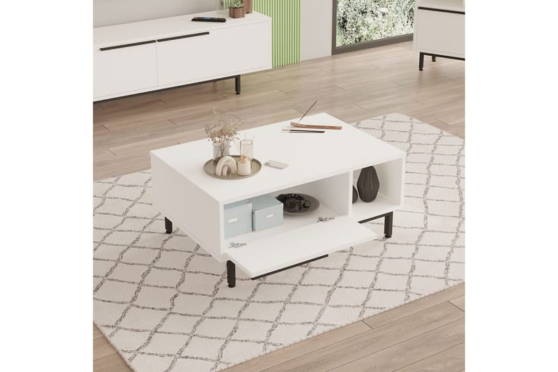 Manku Sofabord 90 cm - Hvit - Møbler - Bord - Sofabord