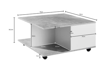 Marchall Sofabord 70 cm - Hvit - Møbler - Bord - Sofabord
