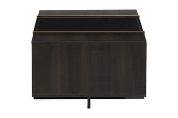 Mardon Sofabord 104 cm med Oppbevaring Skuffer + Hyller - Svart/Gull - Møbler - Bord - Sofabord