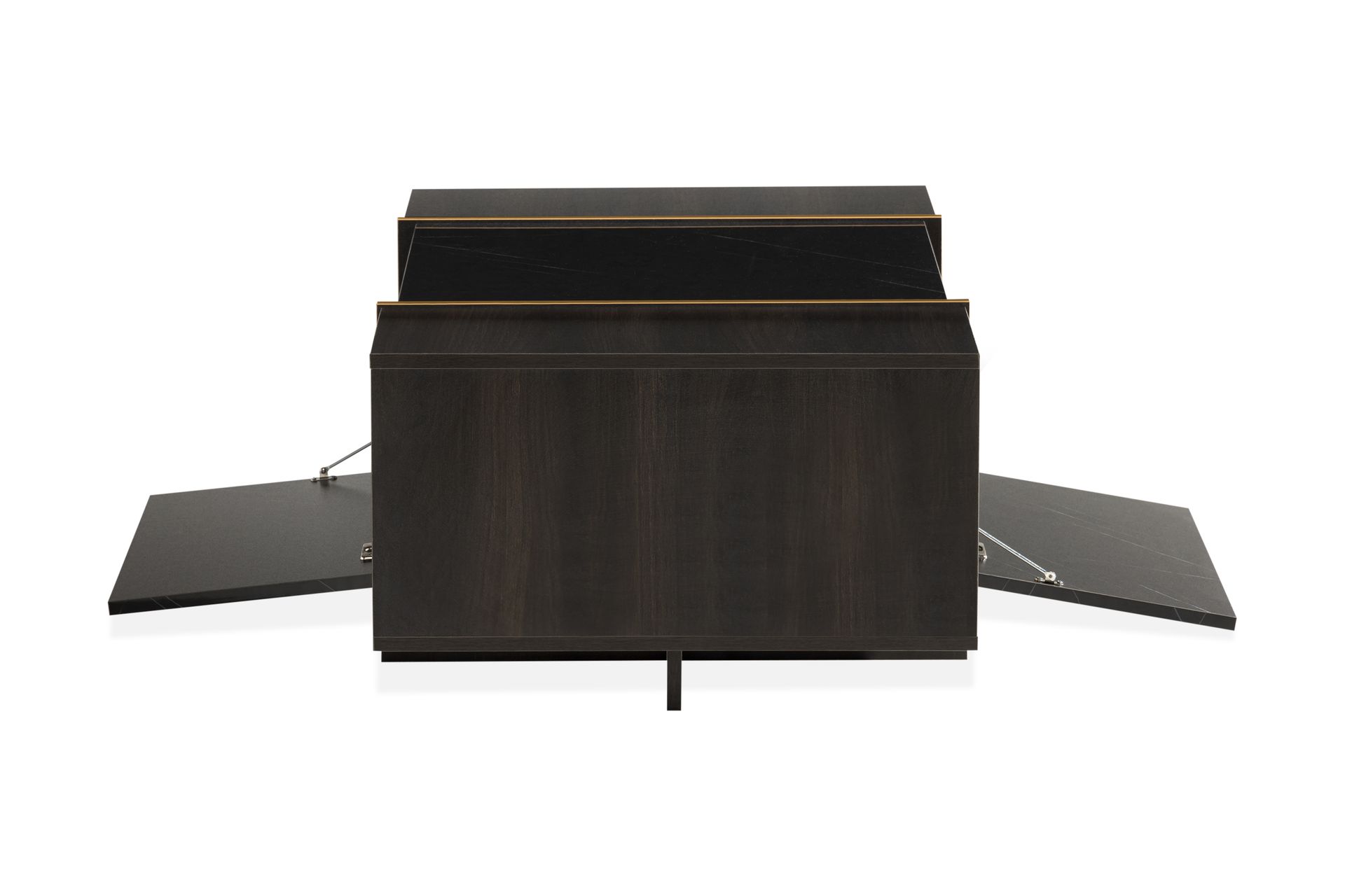 Mardon Sofabord 104 cm med Oppbevaring Skuffer + Hyller - Svart/Gull - Møbler - Bord - Sofabord