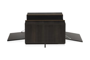 Mardon Sofabord 104 cm med Oppbevaring Skuffer + Hyller - Svart/Gull - Møbler - Bord - Sofabord