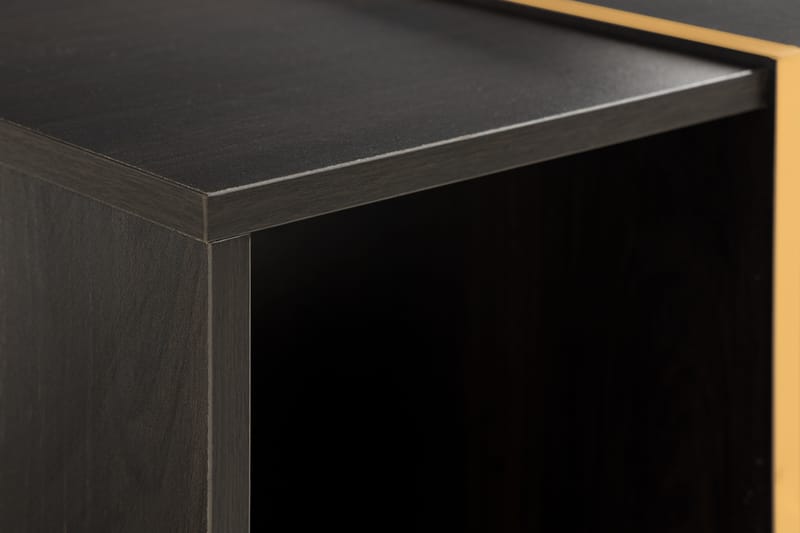 Mardon Sofabord 104 cm med Oppbevaring Skuffer + Hyller - Svart/Gull - Møbler - Bord - Sofabord