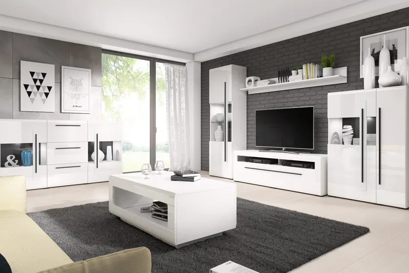 Maricruz Sofabord 110 cm med Oppbevaringshylle - Hvit - Møbler - Bord - Sofabord