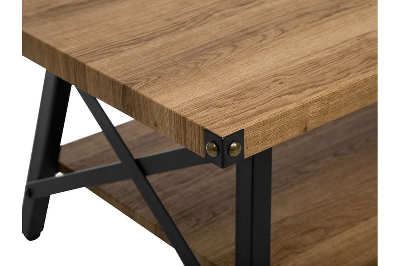 Marlea Sofabord 100 cm med Oppbevaringshylle - Tre/Natur - Møbler - Bord - Sofabord