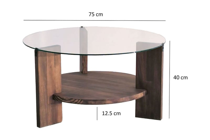 Marsonia Sofabord 75x40x75 cm Rundt - Brun - Møbler - Bord - Sofabord
