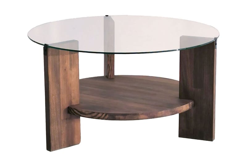 Marsonia Sofabord 75x40x75 cm Rundt - Brun - Møbler - Bord - Sofabord