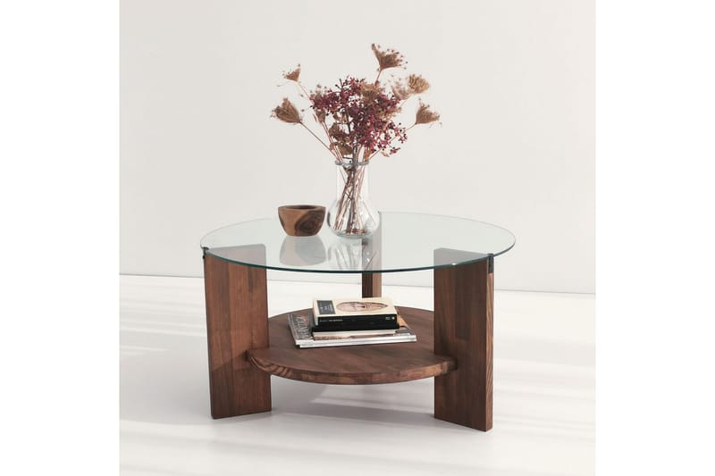 Marsonia Sofabord 75x40x75 cm Rundt - Brun - Møbler - Bord - Sofabord