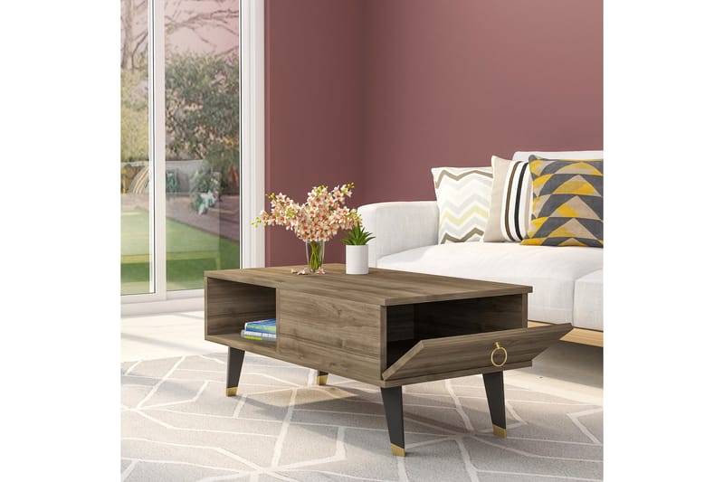 Marteby Sofabord 90x42,4x90 cm - Brun - Møbler - Bord - Sofabord