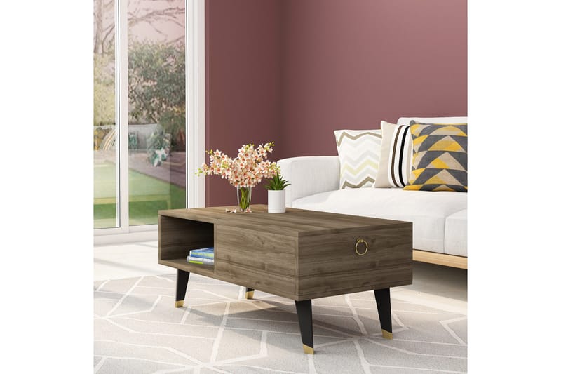 Marteby Sofabord 90x42,4x90 cm - Brun - Møbler - Bord - Sofabord
