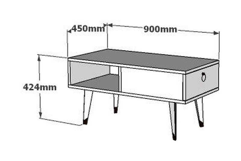 Marteby Sofabord 90x42,4x90 cm - Svart/Hvit - Møbler - Bord - Sofabord
