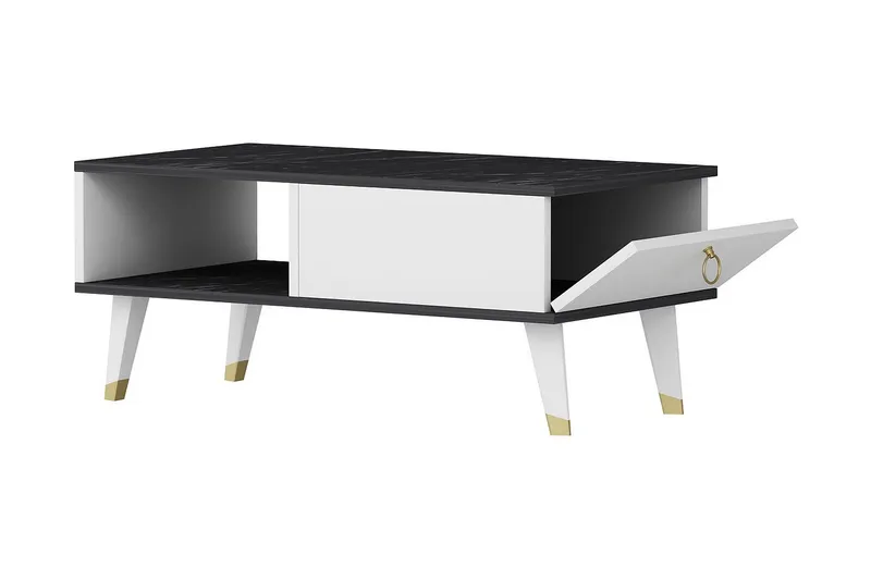 Marteby Sofabord 90x42,4x90 cm - Svart/Hvit - Møbler - Bord - Sofabord