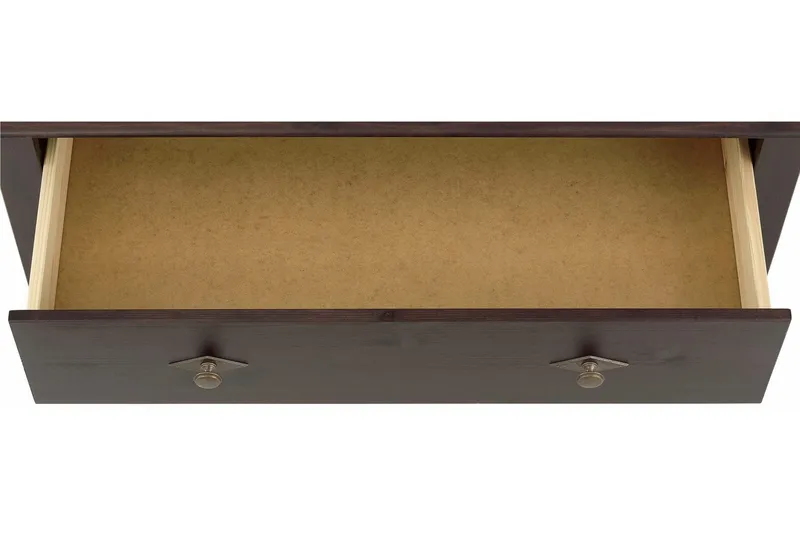 Marzell 110 cm Rektangulært Sofabord med Skuffer i Massivt Tre og Glass - Mørkebrun - Møbler - Bord - Sofabord