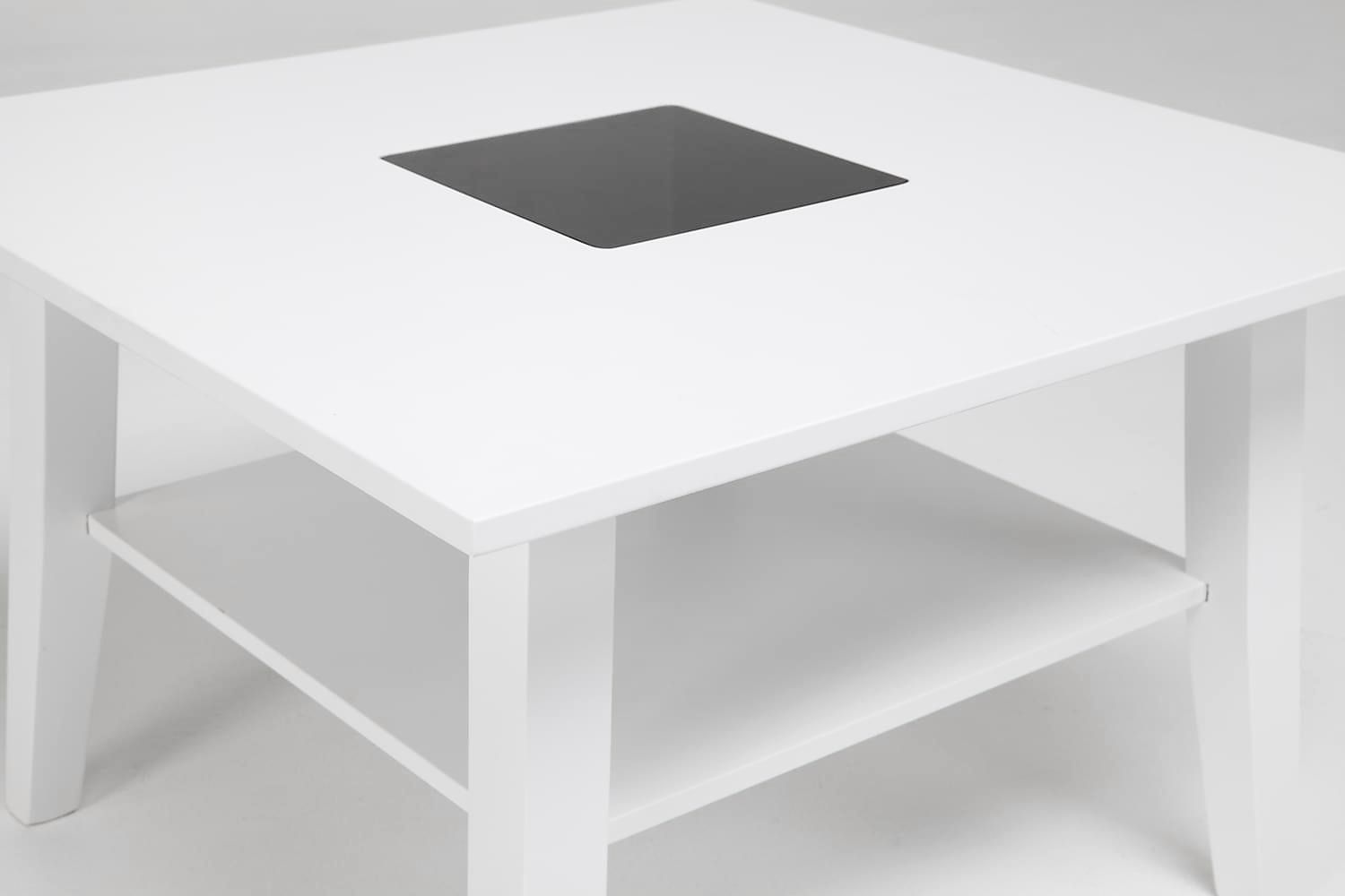Matilda Sofabord 80 cm med Oppbevaringshylle - Hvit - Møbler - Bord - Sofabord