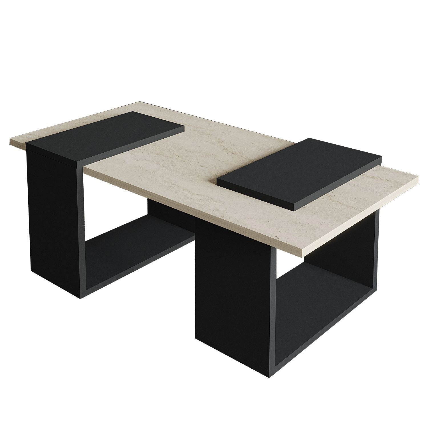 Matris Sofabord 90x37x46,6 cm - Travertin/Antrasitt