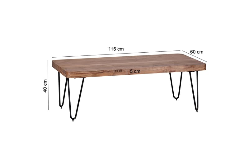 Mayotte Sofabord 115 cm - Akacia/Svart - Møbler - Bord - Sofabord