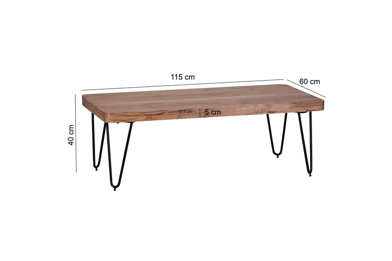 Mayotte Sofabord 115 cm - Akacia/Svart - Møbler - Bord - Sofabord