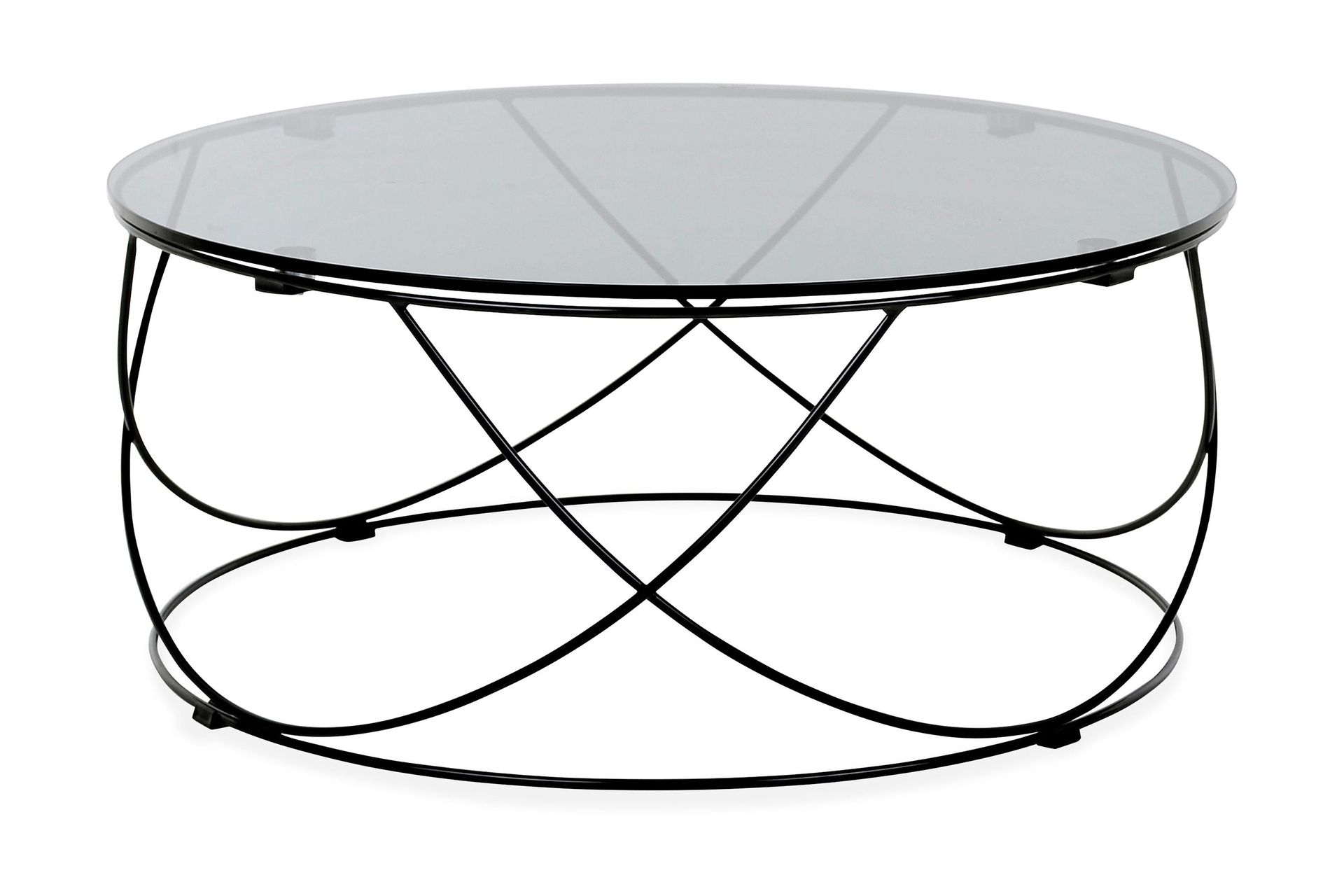 Mechelle Sofabord 85 cm Rundt - Glass/Svart