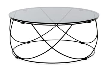 Mechelle Sofabord 85 cm Rundt - Glass/Svart - Møbler - Bord - Sofabord