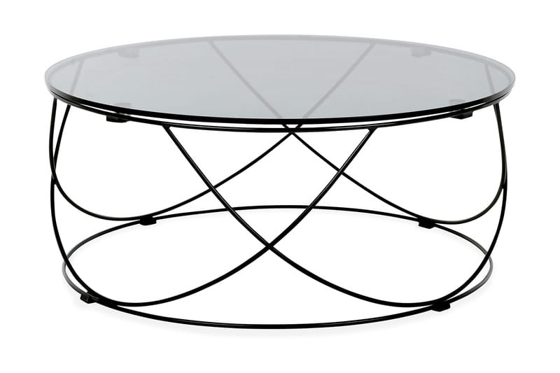 Mechelle Sofabord 85 cm Rundt - Glass/Svart - Møbler - Bord - Sofabord