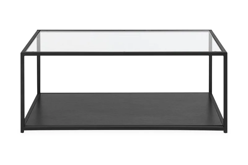 Medora Sofabord 100 cm med Oppbevaringshylle, Svart