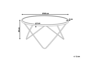 Meerah Sofabord 80 cm Rundt - Glass/Svart/Gull - Møbler - Bord - Sofabord