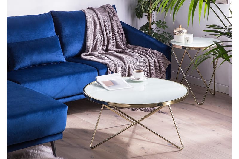 Meerah Sofabord 80 cm Rundt - Hvit - Møbler - Bord - Sofabord