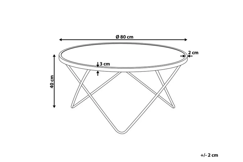 Meerah Sofabord 80 cm Rundt - Hvit/Sølv - Møbler - Bord - Sofabord