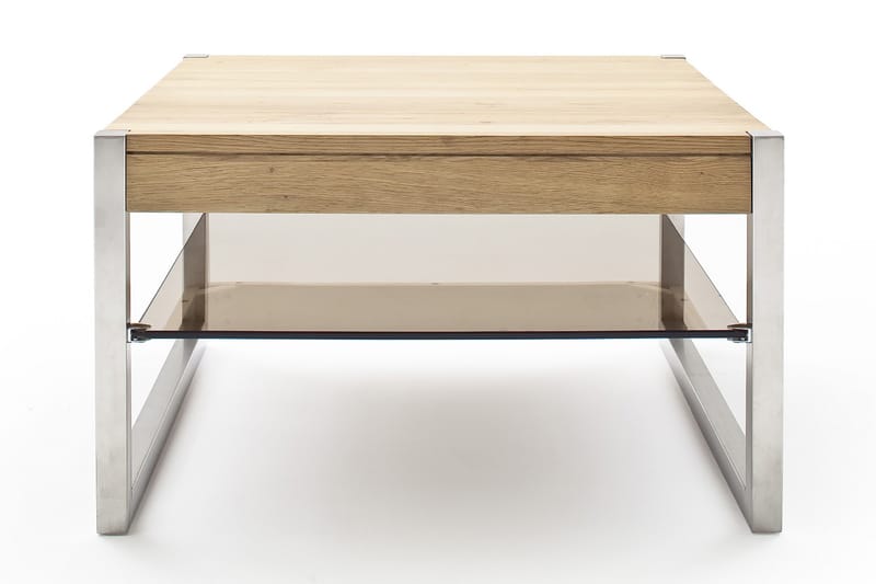 Miggel Sofabord 65 cm med Oppbevaringshylle - Natur/Krom - Møbler - Bord - Sofabord