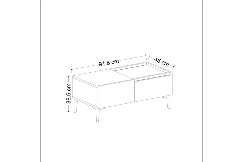 Sofabord Mijara Travertin / Antrasitt - Natur/Antrasitt - Møbler - Bord - Sofabord