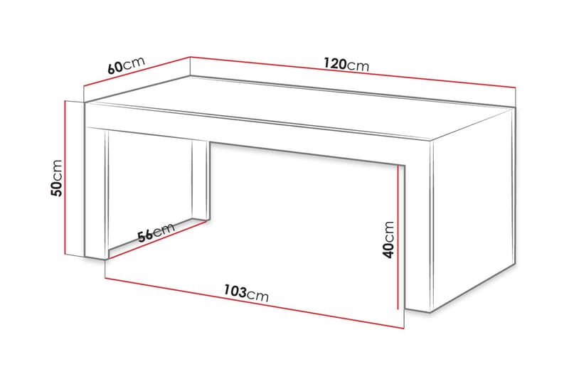 Milias Sofabord 120 cm - Natur/Svart - Sofabord