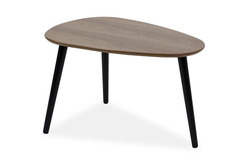 Milo Settbord 68 cm Ovalt 2 Bord - Valnøtt/Svart - Møbler - Bord - Sofabord