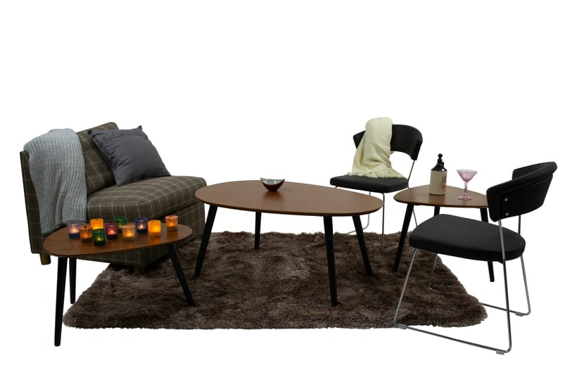 Milo Sofabord 110 cm Ovalt - Valnøtt/Svart - Møbler - Bord - Sofabord