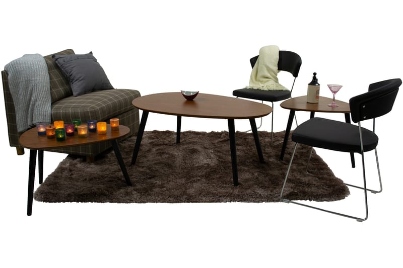 Milo Sofabord 62 cm Ovalt - Valnøtt/Svart - Møbler - Bord - Sofabord