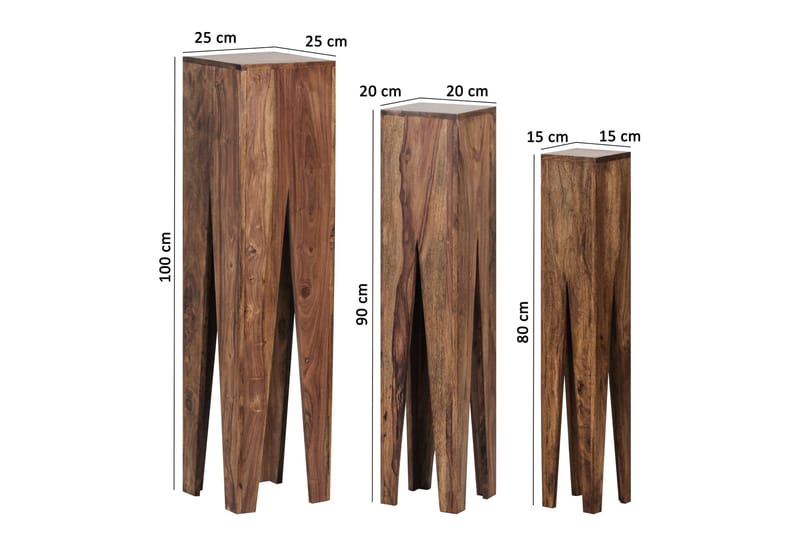 Minasian Settbord 3-pk - Brun - Møbler - Bord - Sofabord