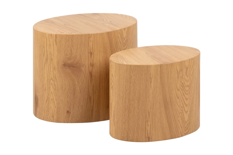 Mirol Satsbord 48 cm Ovalt Sofabord i Eik, Brun