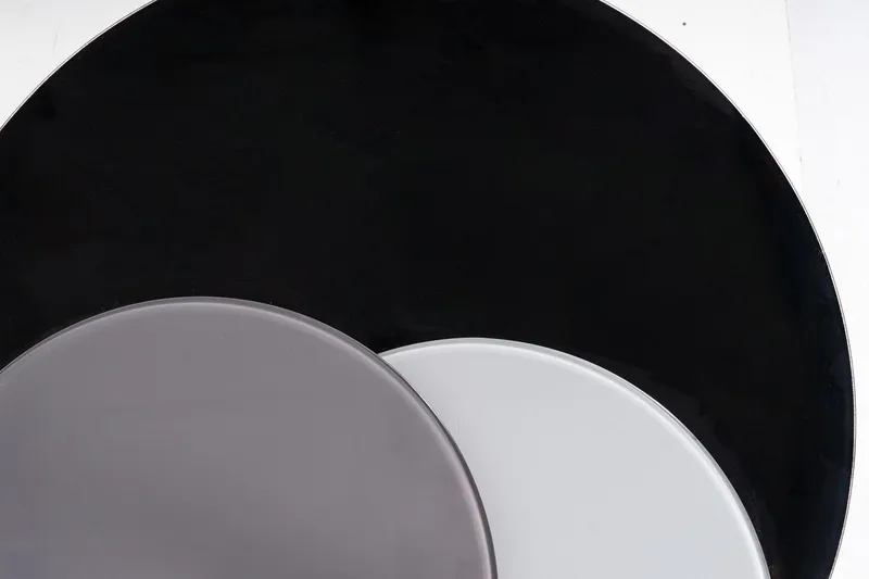 Misovarda Settbord 80 cm Rundt 3 Bord - Glass/Grå/Svart - Møbler - Bord - Sofabord