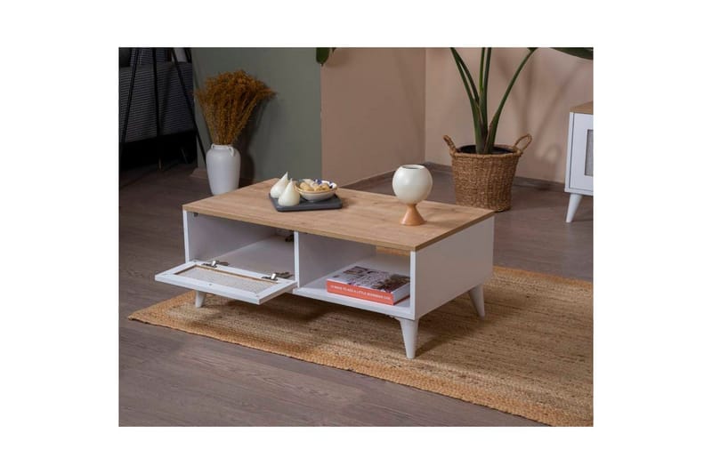 Sofabord Mjudi Hvit / Eik - Hvit / Eik - Møbler - Bord - Sofabord