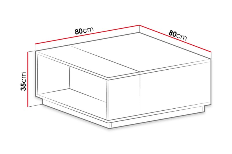 Mobis Settbord 80 cm - Hvit/Blå/Grønn - Sofabord - Settbord