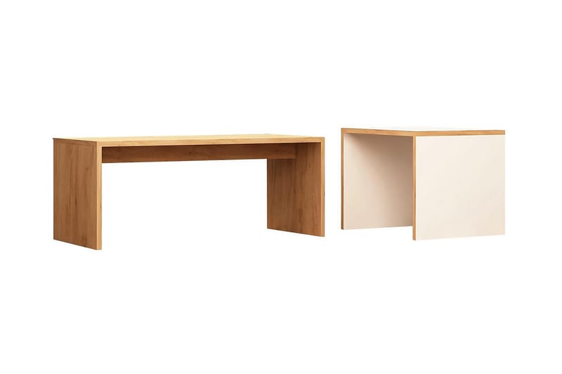 Mod Design Settbord 90 cm 2 Bord - Tre/Hvit - Møbler - Bord - Sofabord