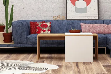 Mod Design Settbord 90 cm 2 Bord - Tre/Hvit - Møbler - Bord - Sofabord