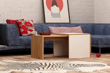 Mod Design Settbord 90 cm 2 Bord - Tre/Hvit - Møbler - Bord - Sofabord