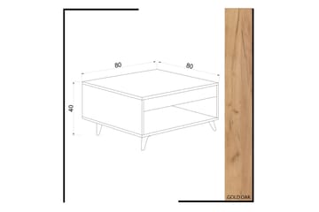 Mod Design Sofabord 80 cm med Oppbevaringsskuff + Hylle - Tre/Hvit - Møbler - Bord - Sofabord