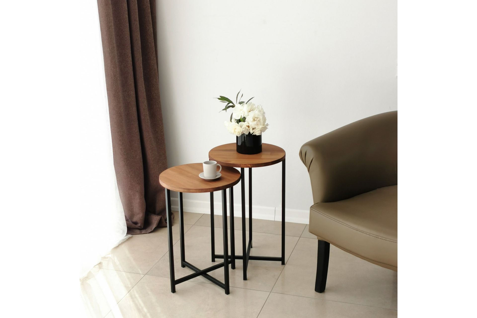 Mogue Sofabord 35x35x35 cm Rundt - Eik - Møbler - Bord - Sofabord