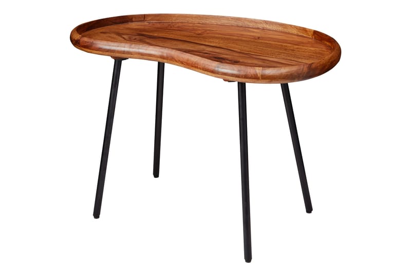 Mondry Sofabord 79 cm Njurformat - Massivt Tre/Svart - Møbler - Bord - Sofabord
