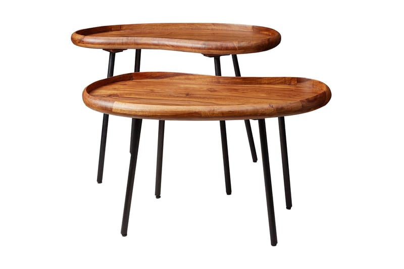 Mondry Sofabord 79 cm Njurformat - Massivt Tre/Svart - Møbler - Bord - Sofabord
