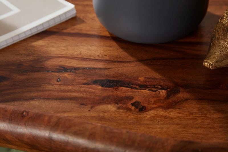 Mondry Sofabord 79 cm Njurformat - Massivt Tre/Svart - Møbler - Bord - Sofabord